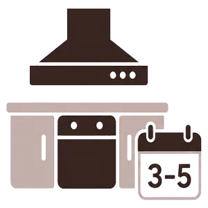 kitchen back in 3–5 days